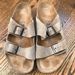 Birkenstock Arizona in suede leather taupe size 42